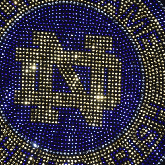 Notre Dame rhinestone bling long sleeve round neck Shirt XS S M L XL XXL1X 2… - Picture 4 of 9